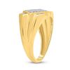 Image 4 : Mens Diamond Diagonal Offset Square Ring 1/4 Cttw 10kt Yellow Gold