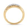 Image 3 : Mens Diamond Triple Row Band Ring 1/4 Cttw 10kt Yellow Gold
