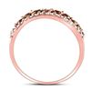 Image 4 : Brown Diamond Contoured Band Ring 3/4 Cttw 10kt Rose Gold