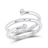 Image 1 : Diamond Spiral Ring 1/12 Cttw Sterling Silver