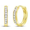 Image 1 : Diamond Hoop Earrings 1/4 Cttw 10kt Yellow Gold