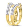 Image 3 : Diamond Wrap Ring Guard Enhancer 7/8 Cttw 14kt Yellow Gold