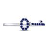 Image 2 : Blue Sapphire Key Stackable Band Ring 1/5 Cttw 10kt White Gold