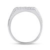 Image 3 : Mens Diamond Cluster Ring 1-1/4 Cttw 10kt White Gold