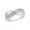Image 1 : Diamond Crossover Band Ring 1/5 Cttw 10kt White Gold