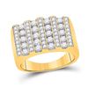 Image 1 : Mens Diamond Lined Fashion Ring 1-1/2 Cttw 10kt Yellow Gold
