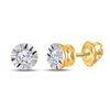 Image 1 : Diamond Solitaire Illusion-set Stud Earrings 1/10 Cttw 10kt Yellow Gold