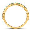 Image 2 : Emerald Square Dot Stackable Band Ring 1/5 Cttw 10kt Yellow Gold
