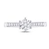 Image 2 : Diamond Flower Cluster Stackable Band Ring 1/5 Cttw 10kt White Gold