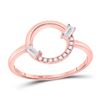 Image 1 : Diamond Outline Circle Ring 1/8 Cttw 14kt Rose Gold