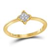 Image 2 : Diamond Square Cluster Ring .01 Cttw Sterling Silver