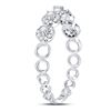 Image 3 : Diamond Halo Solitaire Stackable Band Ring 1/3 Cttw 10kt White Gold