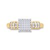 Image 2 : Princess Diamond Square Cluster Ring 1/3 Cttw 14kt Yellow Gold