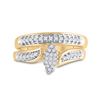 Image 2 : Diamond Bridal Wedding Ring Band Set 1/4 Cttw 10kt Yellow Gold