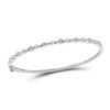 Image 1 : Diamond Stackable Bangle Bracelet 1/3 Cttw 10kt White Gold