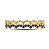 Image 2 : Blue Sapphire Scalloped Stackable Band Ring 1/4 Cttw 10kt Yellow Gold