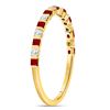 Image 3 : Princess Ruby Diamond Alternating Stackable Band Ring 3/8 Cttw 10kt Yellow Gold