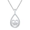 Diamond Moving Twinkle Heart Pendant 1/8 Cttw Sterling Silver