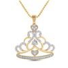 Diamond Crown Tiara Fashion Pendant 1/6 Cttw 10kt Yellow Gold