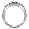 Image 2 : Blue Color Enhanced Diamond Band Ring 1/2 Cttw 10kt White Gold