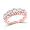 Image 1 : Diamond 5-Stone Anniversary Ring 1 Cttw 14kt Rose Gold