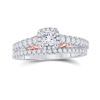 Image 2 : Princess Diamond Bridal Wedding Ring Band Set 7/8 Cttw 14kt Two-tone Gold