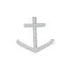 Diamond Anchor Nautical Pendant 1/4 Cttw 10kt White Gold