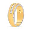 Image 3 : Mens Diamond Wedding Machine-Set Band Ring 1 Cttw 14kt Two-tone Gold