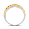 Image 4 : Mens Diamond Wedding Machine-Set Band Ring 1 Cttw 14kt Two-tone Gold