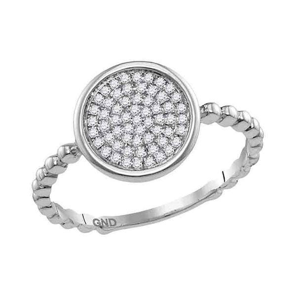 Diamond Cluster Circle Ring 1/8 Cttw 10kt White Gold