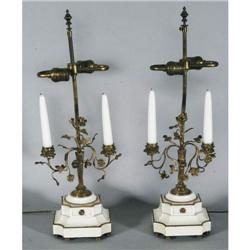 PAIR OF FRENCH GARNITURES adapted to lamps, 2