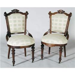 PAIR OF VICTORIAN PARLOR CHAIRS late 19th cen