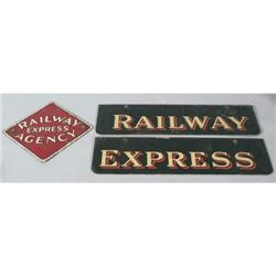 RAILWAY EXPRESS SIGNS two part sign, 20  wide