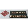 Image 1 : RAILWAY EXPRESS SIGNS two part sign, 20" wide