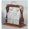 Image 1 : VICTORIAN TANTALUS SET, oak case with crystal