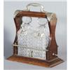 Image 1 : VICTORIAN TANTALUS SET, oak case with crystal