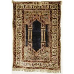 TURKISH SILK PRAYER RUG 63 x45  CONDITION REP