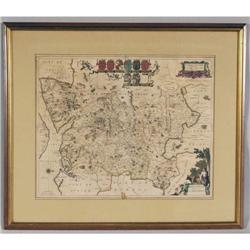 MAP OF DORSETSHIRE 17 x21 , 18th century, Ams