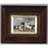 Image 1 : VICTORIAN PAINTED PORCELAIN PLAQUE Rescue Dog