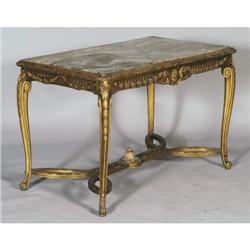 FRENCH GILTWOOD CENTER TABLE with onyx top 47