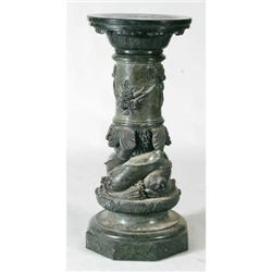 LARGE RENAISSANCE STYLE GREEN MARBLE PEDESTAL