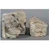 Image 1 : PAIR OF MARBLE FRAGMENTS, a corner of a sarco