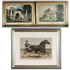 Image 1 : CURRIER & IVES group of 3 stone litho's, Trot