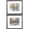 Image 1 : PAIR OF PENCIL DRAWINGS landscapes each 8"x10