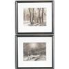 Image 1 : PAIR OF PENCIL DRAWINGS landscapes each 8"x10