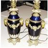 Image 1 : PAIR OF FRENCH OLD PARIS OIL LAMPS