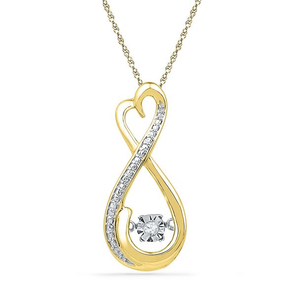 Diamond Infinity Moving Twinkle Pendant .03 Cttw 10kt Yellow Gold