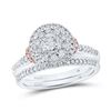 Image 1 : Diamond Bridal Wedding Ring Band Set 1 Cttw 14kt Two-tone Gold
