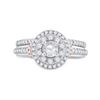 Image 2 : Diamond Bridal Wedding Ring Band Set 1 Cttw 14kt Two-tone Gold