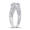 Image 3 : Diamond Square Cluster Ring 7/8 Cttw 14kt White Gold